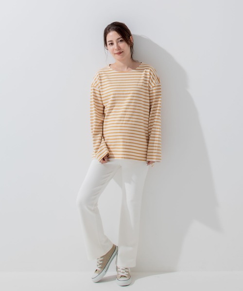 CHOCOA(チョコア)の「マタニティリラックス裾ワイドシンプルパンツ(マタニティウェア/グッズ・レディース・ブラック/アイボリー・MEDIUM/LARGE)」の11枚目の写真