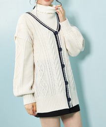 OLIVE des OLIVE | ライン入りVネックカーディガン(カーディガン/ボレロ)