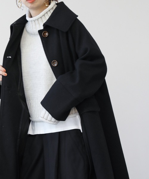 frames RAY CASSIN(フレームスレイカズン)の「【WEB限定】2WAYフェイクウールコート(ステンカラーコート・レディース・ブラック/オフホワイト/ラベンダー・FREE)」の22枚目の写真