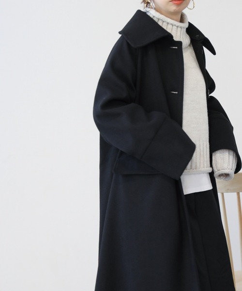 frames RAY CASSIN(フレームスレイカズン)の「【WEB限定】2WAYフェイクウールコート(ステンカラーコート・レディース・ブラック/オフホワイト/ラベンダー・FREE)」の7枚目の写真