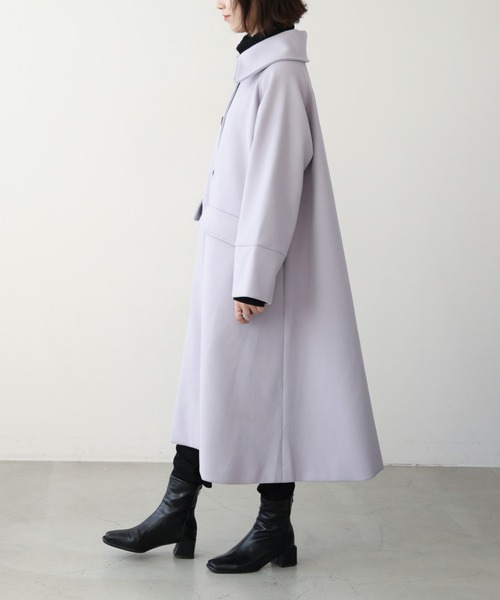 frames RAY CASSIN(フレームスレイカズン)の「【WEB限定】2WAYフェイクウールコート(ステンカラーコート・レディース・ブラック/オフホワイト/ラベンダー・FREE)」の12枚目の写真