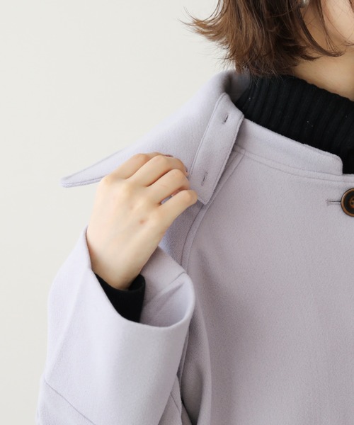 frames RAY CASSIN(フレームスレイカズン)の「【WEB限定】2WAYフェイクウールコート(ステンカラーコート・レディース・ブラック/オフホワイト/ラベンダー・FREE)」の5枚目の写真