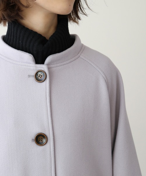 frames RAY CASSIN(フレームスレイカズン)の「【WEB限定】2WAYフェイクウールコート(ステンカラーコート・レディース・ブラック/オフホワイト/ラベンダー・FREE)」の16枚目の写真