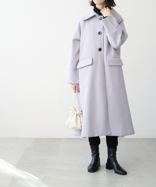 frames RAY CASSIN(フレームスレイカズン)の「【WEB限定】2WAYフェイクウールコート(ステンカラーコート・レディース・ブラック/オフホワイト/ラベンダー・FREE)」の13枚目の写真