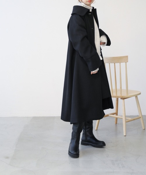 frames RAY CASSIN(フレームスレイカズン)の「【WEB限定】2WAYフェイクウールコート(ステンカラーコート・レディース・ブラック/オフホワイト/ラベンダー・FREE)」の8枚目の写真