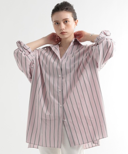 BABYLONE（バビロン）の「BABYLONE / コットンオーバーシャツ（シャツ/ブラウス・レディース・ブルー/ホワイト系その他/ブルー系その他/パープル系その他/ピンク系その他・フリー）」の5枚目の写真