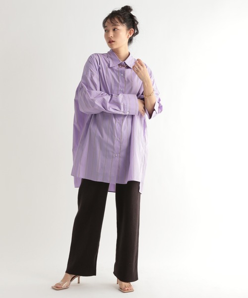BABYLONE（バビロン）の「BABYLONE / コットンオーバーシャツ（シャツ/ブラウス・レディース・ブルー/ホワイト系その他/ブルー系その他/パープル系その他/ピンク系その他・フリー）」の20枚目の写真