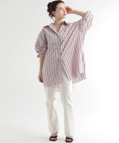 BABYLONE（バビロン）の「BABYLONE / コットンオーバーシャツ（シャツ/ブラウス・レディース・ブルー/ホワイト系その他/ブルー系その他/パープル系その他/ピンク系その他・フリー）」の11枚目の写真