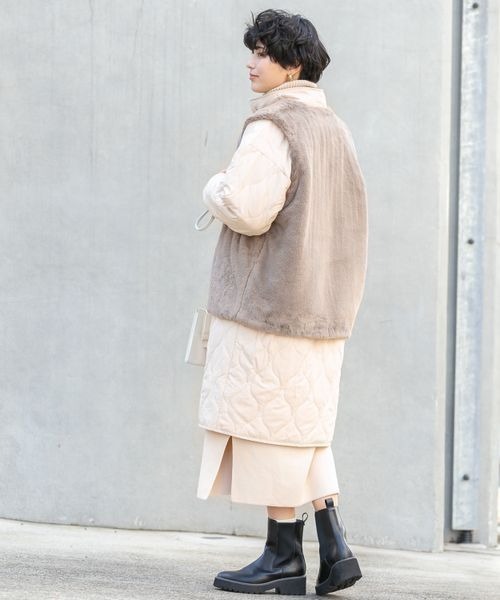 RAGEBLUE（レイジブルー）の「3WAY/ファーベストキルティングコート/261015（ミリタリージャケット・レディース・ブラック/オフホワイト/オリーブ・FREE）」の5枚目の写真