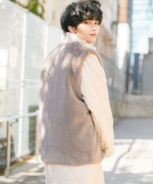 RAGEBLUE（レイジブルー）の「3WAY/ファーベストキルティングコート/261015（ミリタリージャケット・レディース・ブラック/オフホワイト/オリーブ・FREE）」の6枚目の写真