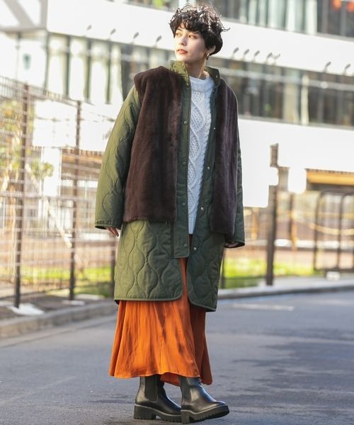 RAGEBLUE（レイジブルー）の「3WAY/ファーベストキルティングコート/261015（ミリタリージャケット・レディース・ブラック/オフホワイト/オリーブ・FREE）」の11枚目の写真