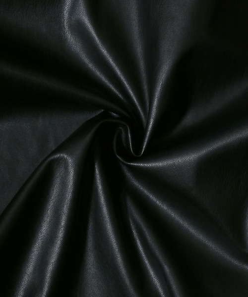 ANPAS（アンパス）の「Synthetic Leather Fly Front Blouson Jacket/フェイクレザー 比翼仕立て ブルゾン ジャケット（ブルゾン・メンズ・ブラック/アッシュブラウン・LL/M/L）」の12枚目の写真