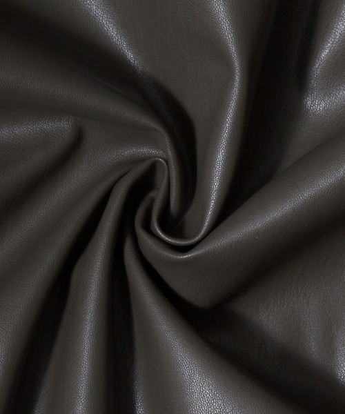 ANPAS（アンパス）の「Synthetic Leather Fly Front Blouson Jacket/フェイクレザー 比翼仕立て ブルゾン ジャケット（ブルゾン・メンズ・ブラック/アッシュブラウン・LL/M/L）」の13枚目の写真