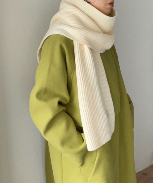 wee9s(ウィークス)の「daily daily long coat #2 / デイリーデイリーケープデザインスタンドカラーロングコート(ノーカラーコート・レディース・ブラック/アイボリー/グリーン/ベージュ/オリーブ・FREE)」の19枚目の写真