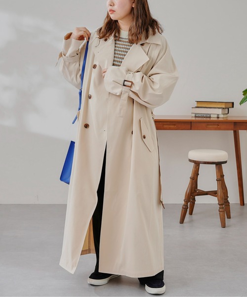CPCM(シーピーシーエム)の「バックヨーク付ロングトレンチコート(トレンチコート・レディース・ピンク/ベージュ/アイボリー・FREE)」の2枚目の写真