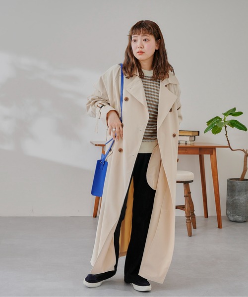 CPCM(シーピーシーエム)の「バックヨーク付ロングトレンチコート(トレンチコート・レディース・ピンク/ベージュ/アイボリー・FREE)」の4枚目の写真