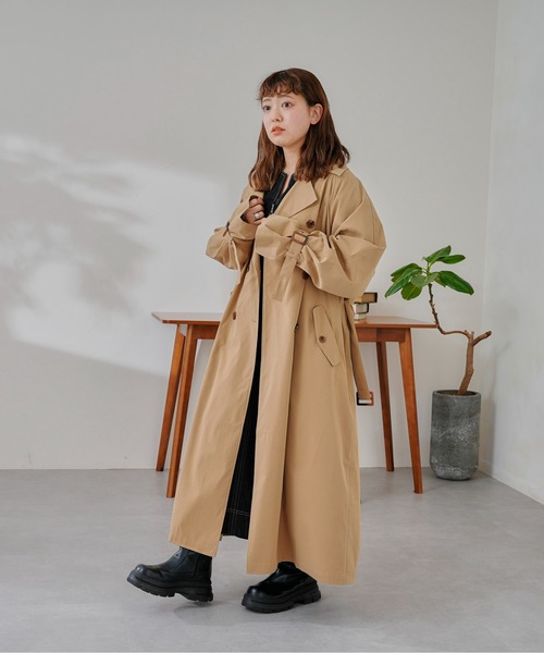 CPCM(シーピーシーエム)の「バックヨーク付ロングトレンチコート(トレンチコート・レディース・ピンク/ベージュ/アイボリー・FREE)」の12枚目の写真