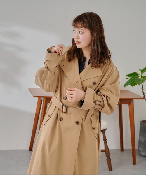 CPCM(シーピーシーエム)の「バックヨーク付ロングトレンチコート(トレンチコート・レディース・ピンク/ベージュ/アイボリー・FREE)」の8枚目の写真