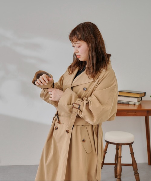 CPCM(シーピーシーエム)の「バックヨーク付ロングトレンチコート(トレンチコート・レディース・ピンク/ベージュ/アイボリー・FREE)」の14枚目の写真