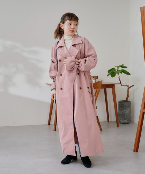 CPCM(シーピーシーエム)の「バックヨーク付ロングトレンチコート(トレンチコート・レディース・ピンク/ベージュ/アイボリー・FREE)」の9枚目の写真