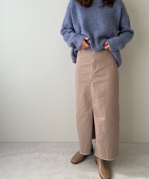 LE MORE(リモア)の「ミックスカラークルーネックニット(ニット/セーター・レディース・ブルー/オレンジ/グリーン/ピンク・FREE)」の9枚目の写真