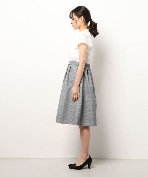 axes femme(アクシーズファム)の「ツイードドッキングワンピース(ワンピース・レディース・ネイビー/ブラック/ピンク・MEDIUM)」の4枚目の写真