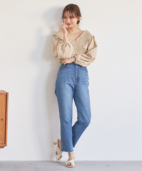 mysty woman（ミスティウーマン）の「ギンガムシャーリングブラウス 272395（シャツ/ブラウス・レディース・ライトブルー/ブラック/イエロー・FREE）」の14枚目の写真