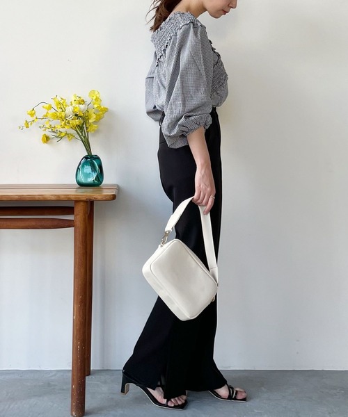 mysty woman（ミスティウーマン）の「ギンガムシャーリングブラウス 272395（シャツ/ブラウス・レディース・ライトブルー/ブラック/イエロー・FREE）」の8枚目の写真