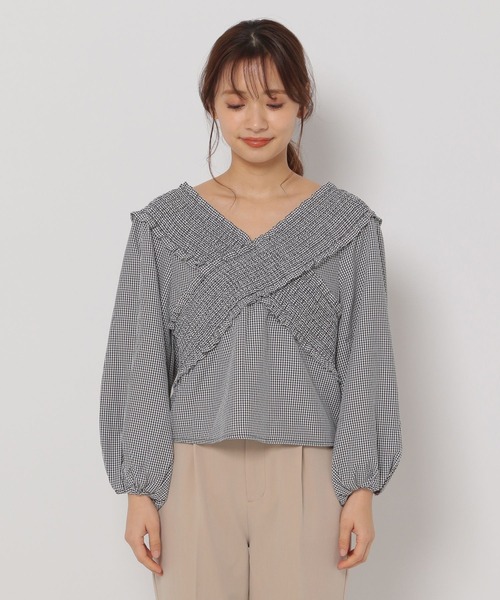 mysty woman（ミスティウーマン）の「ギンガムシャーリングブラウス 272395（シャツ/ブラウス・レディース・ライトブルー/ブラック/イエロー・FREE）」の15枚目の写真