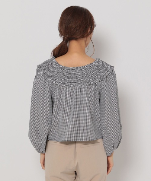 mysty woman（ミスティウーマン）の「ギンガムシャーリングブラウス 272395（シャツ/ブラウス・レディース・ライトブルー/ブラック/イエロー・FREE）」の9枚目の写真