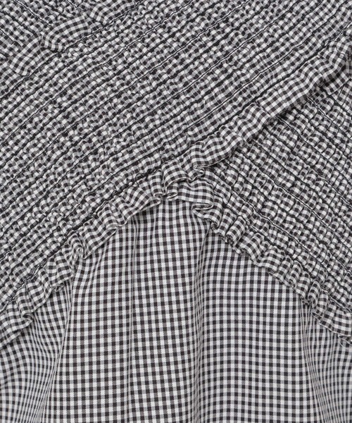 mysty woman（ミスティウーマン）の「ギンガムシャーリングブラウス 272395（シャツ/ブラウス・レディース・ライトブルー/ブラック/イエロー・FREE）」の5枚目の写真