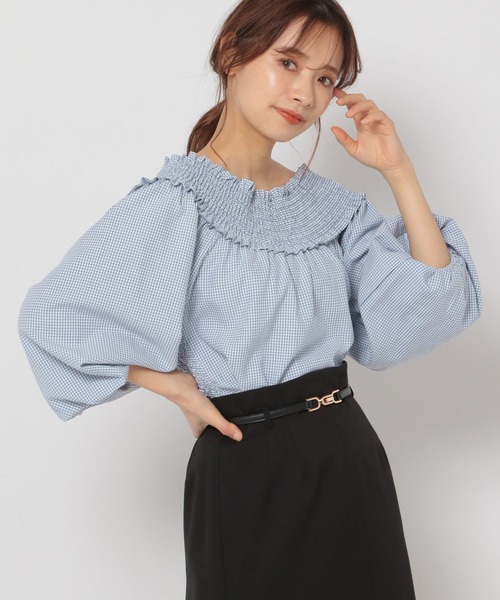 mysty woman（ミスティウーマン）の「ギンガムシャーリングブラウス 272395（シャツ/ブラウス・レディース・ライトブルー/ブラック/イエロー・FREE）」の22枚目の写真