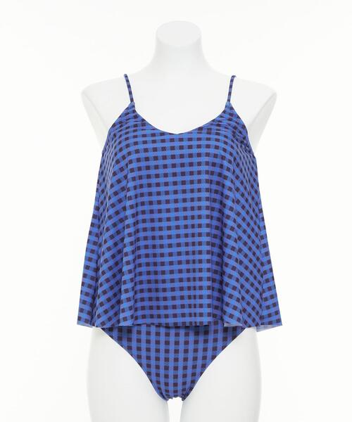 キャミフレアトップ ショーツ チェック スイムウエア / 水着