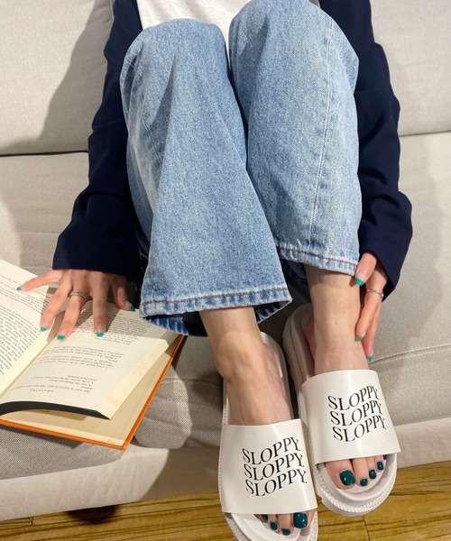 WHO'S WHO gallery（フーズフーギャラリー）の「【SLOPPY/スロッピー】サンダル（サンダル・レディース・グリーン/オフホワイト/ブラック・FREE）」の4枚目の写真