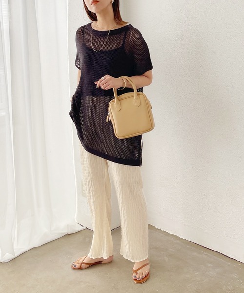 Shelly island(シェリーアイランド)の「シャーリングシアーイージーパンツ(その他パンツ・レディース・ホワイト/ブラック/パープル・FREE/M)」の8枚目の写真