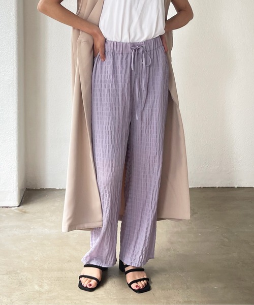 Shelly island(シェリーアイランド)の「シャーリングシアーイージーパンツ(その他パンツ・レディース・ホワイト/ブラック/パープル・FREE/M)」の11枚目の写真