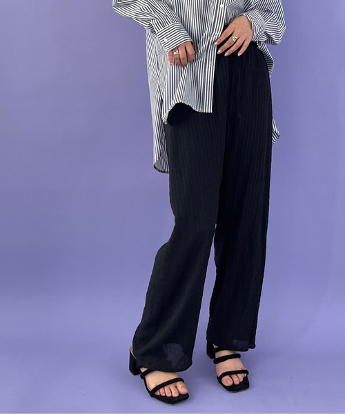 Shelly island(シェリーアイランド)の「シャーリングシアーイージーパンツ(その他パンツ・レディース・ホワイト/ブラック/パープル・FREE/M)」の16枚目の写真