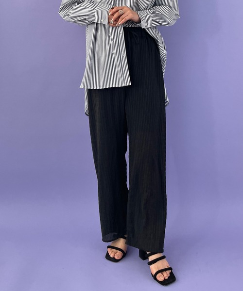 Shelly island(シェリーアイランド)の「シャーリングシアーイージーパンツ(その他パンツ・レディース・ホワイト/ブラック/パープル・FREE/M)」の15枚目の写真