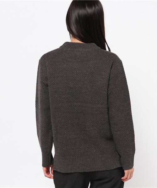 mystic（ミスティック）の「ハイネックタック編みプルオーバー（ニット/セーター・レディース・チャコールグレー/ブルー/オフホワイト/キャメル・ﾌﾘ-）」の6枚目の写真