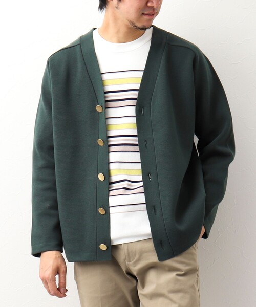 NOLLEY'S goodman（ノーリーズグッドマン）の「ミラノリブ金ボタンカーディガン (キレイめ着回し羽織アイテム）（カーディガン/ボレロ・メンズ・ブラック/グレー/グリーン・LARGE/MEDIUM）」の7枚目の写真