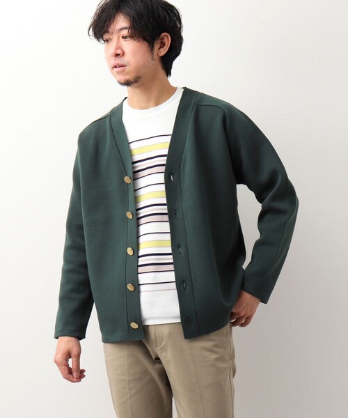 NOLLEY'S goodman（ノーリーズグッドマン）の「ミラノリブ金ボタンカーディガン (キレイめ着回し羽織アイテム）（カーディガン/ボレロ・メンズ・ブラック/グレー/グリーン・LARGE/MEDIUM）」の8枚目の写真