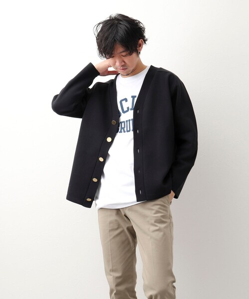 NOLLEY'S goodman（ノーリーズグッドマン）の「ミラノリブ金ボタンカーディガン (キレイめ着回し羽織アイテム）（カーディガン/ボレロ・メンズ・ブラック/グレー/グリーン・LARGE/MEDIUM）」の10枚目の写真