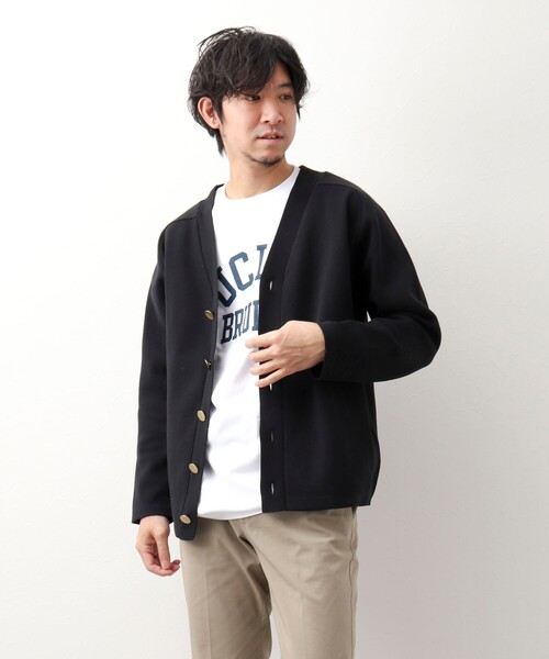 NOLLEY'S goodman（ノーリーズグッドマン）の「ミラノリブ金ボタンカーディガン (キレイめ着回し羽織アイテム）（カーディガン/ボレロ・メンズ・ブラック/グレー/グリーン・LARGE/MEDIUM）」の11枚目の写真