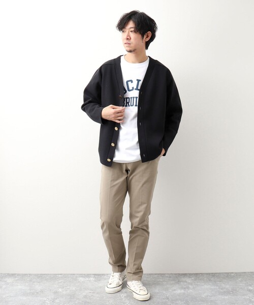 NOLLEY'S goodman（ノーリーズグッドマン）の「ミラノリブ金ボタンカーディガン (キレイめ着回し羽織アイテム）（カーディガン/ボレロ・メンズ・ブラック/グレー/グリーン・LARGE/MEDIUM）」の12枚目の写真