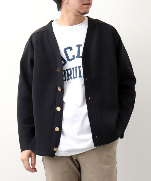 NOLLEY'S goodman（ノーリーズグッドマン）の「ミラノリブ金ボタンカーディガン (キレイめ着回し羽織アイテム）（カーディガン/ボレロ・メンズ・ブラック/グレー/グリーン・LARGE/MEDIUM）」の14枚目の写真