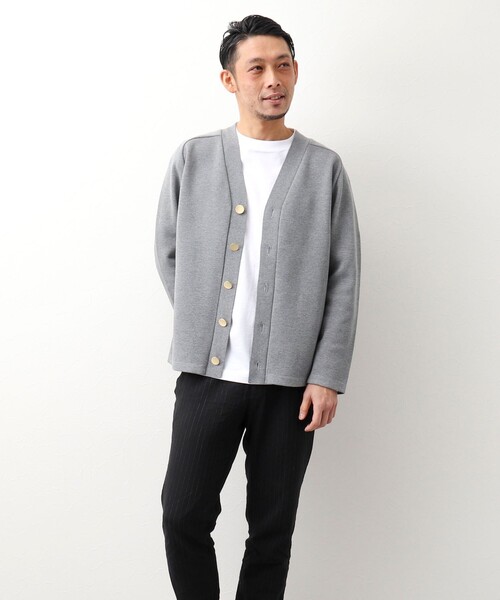 NOLLEY'S goodman（ノーリーズグッドマン）の「ミラノリブ金ボタンカーディガン (キレイめ着回し羽織アイテム）（カーディガン/ボレロ・メンズ・ブラック/グレー/グリーン・LARGE/MEDIUM）」の16枚目の写真