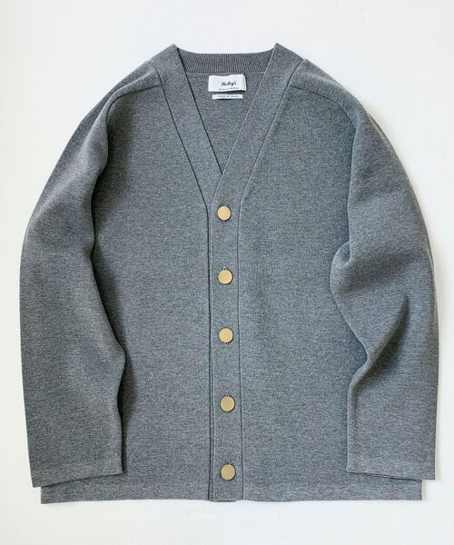 NOLLEY'S goodman（ノーリーズグッドマン）の「ミラノリブ金ボタンカーディガン (キレイめ着回し羽織アイテム）（カーディガン/ボレロ・メンズ・ブラック/グレー/グリーン・LARGE/MEDIUM）」の2枚目の写真