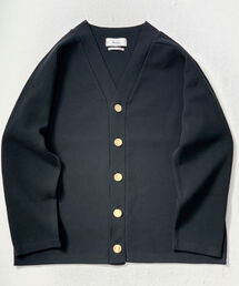 ミラノリブ金ボタンカーディガン (キレイめ着回し羽織アイテム）