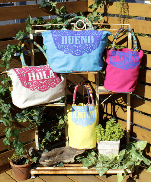 チャイハネ（チャイハネ）の「【チャイハネ】パペルピカド★BIGトートバッグ（トートバッグ・レディース・ピンク/ホワイト/オレンジ/イエロー/ブルー/レッド/ターコイズブルー・FREE）」の10枚目の写真