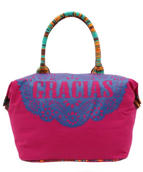 チャイハネ（チャイハネ）の「【チャイハネ】パペルピカド★BIGトートバッグ（トートバッグ・レディース・ピンク/ホワイト/オレンジ/イエロー/ブルー/レッド/ターコイズブルー・FREE）」の5枚目の写真